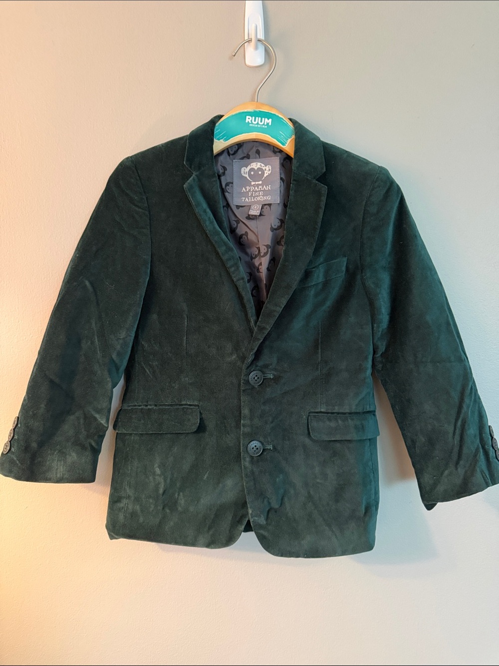 Boys' Appaman Dark Green Velvet Blazer size 6